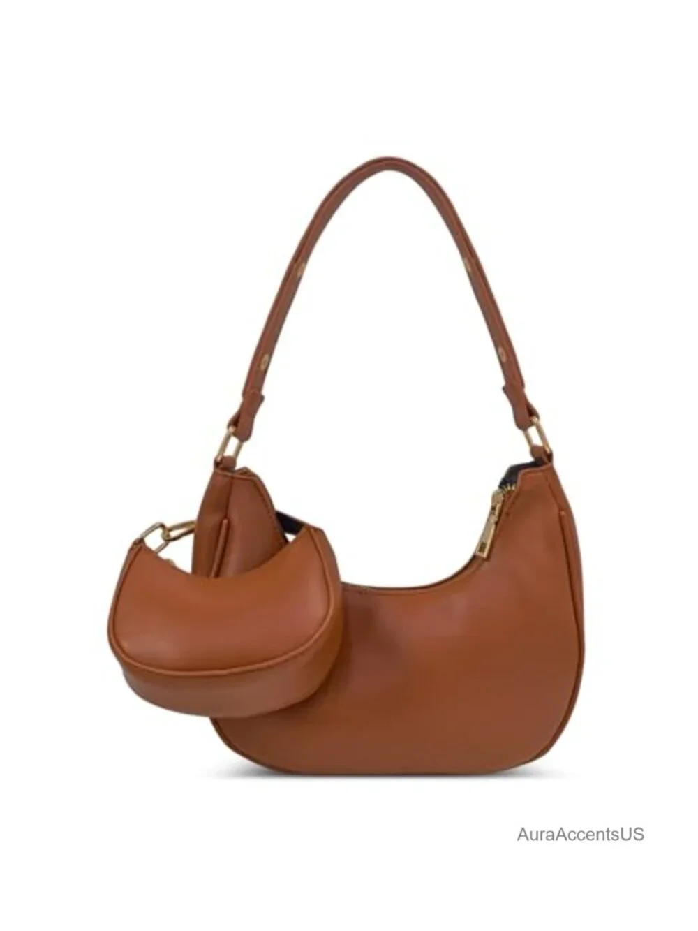 AUDTOPE Crescent Moon Hobo Bag Faux Leather Women's Shoulder Handbag with
